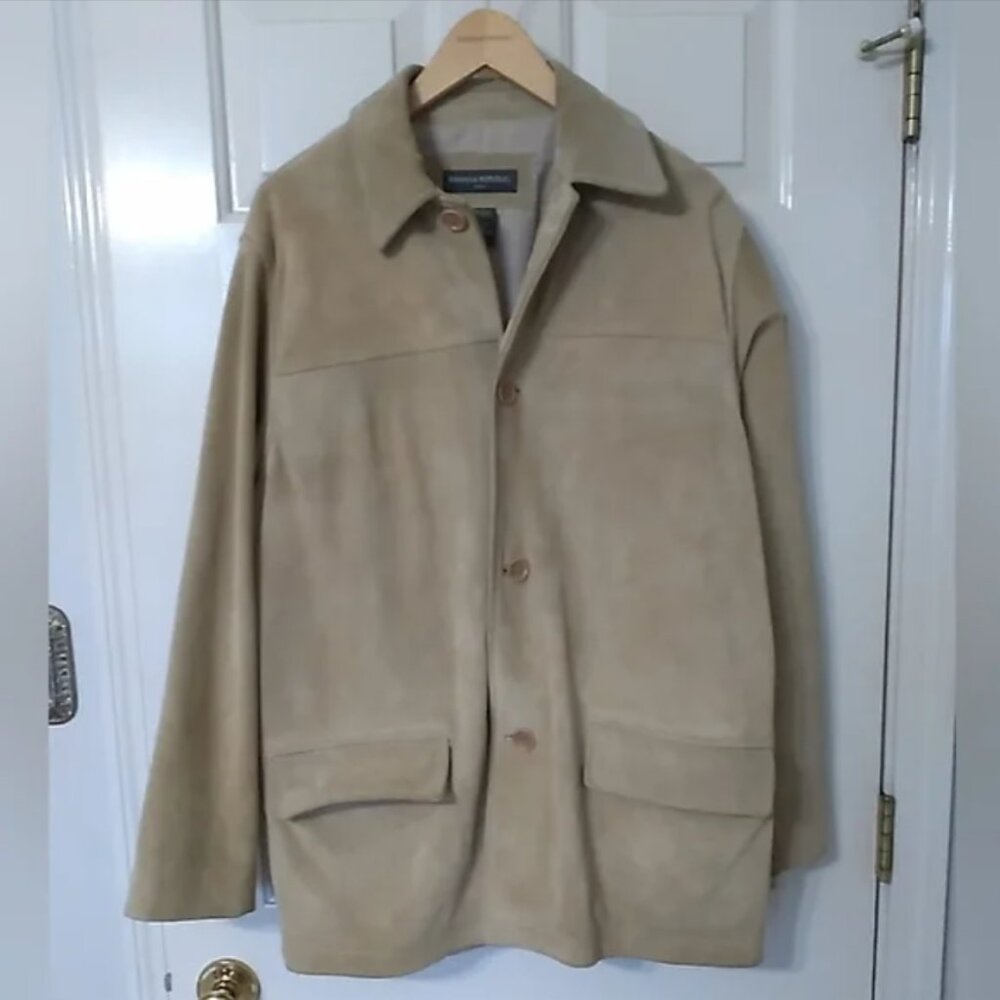 Banana Republic genuine suede leather jacket in Beige size S